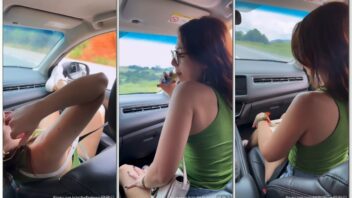 Cibelly Ferreira é conhecida por publicar vídeos picantes no carro enquanto fuma um baseado
