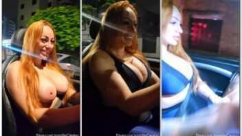 Jessica Patez, conhecida por suas fotos sensuais, mostrando os peitos em locais públicos