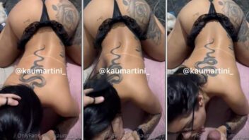 Morena Kau Martini se destaca no OnlyFans com um vídeo sensual em que está de quatro, com a calcinha enfiada e caprichando no melhor boquete