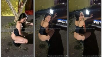 Natasha Naturista foi pega fazendo xixi na rua depois de exagerar na bebida em uma festa