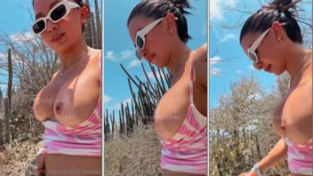 Karol Rosado, a famosa colombiana do OnlyFans, foi flagrada exibindo seus peitão ao ar livre durante uma trilha