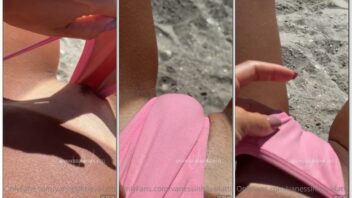 Vanessinha Vailatti se exibindo de forma ousada na praia mostrando sua intimidade