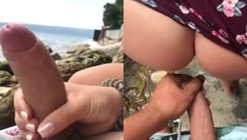 Na beira da praia, a famosa Arya Holes faz um sexo bem safadinho em público e acaba levando uma gozada no bumbum