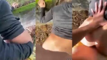 Juliana Oliveira fudendo gostoso ao ar livre com o namorado no parque