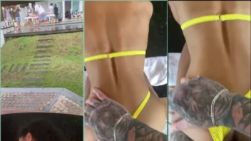 Bruna Freitas fudendo gostoso anal sem proteção de quatro ao ar livre