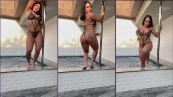 Melissa Pitanga arrasando no pole dance para o crush no quarto do motel