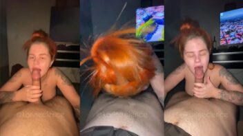 Karine Clerice faz sexo oral e engole o esperma do parceiro