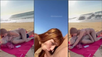 Vídeo caseiro da Brida Nunes fazendo um sexo oral na praia com muita vontade