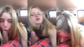 Novinha fudendo gostoso oral no carro da Uber