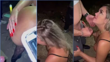 Juju Furacão se divertindo e soltando a língua na beira da estrada, fazendo suas travessuras