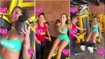 Mel Maia arrasando na academia com um shortinho super estiloso