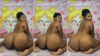 Vídeo caseiro com mulher rebolando, toda de boa, com o bundão empinado!