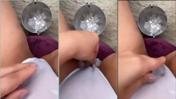 Vídeos do DJ Chrystal passando gelo na calcinha branca bem grudada