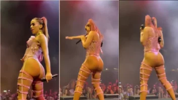 Anitta e suas amigas animadas, rebolando durante o show com a calcinha bem apertada!