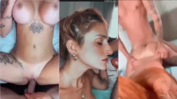 Kevlyn Santos se esbaldando e recebendo leite na boca