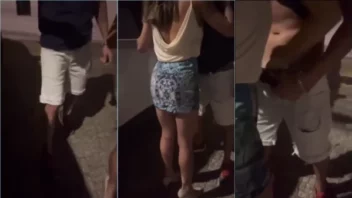 O corno emprestou a mulher pro cara da balada e ela deu uma chupada no malandro na rua