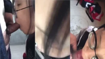 Papai e filhinha oriental mamando o amigo do papai em um vídeo proibidão de família