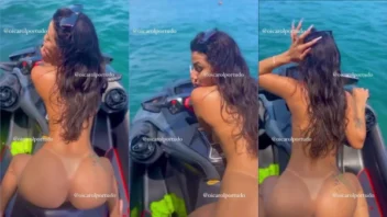 Vídeo caseiro vazou na internet brasileira: peladinha se divertindo no jet ski!