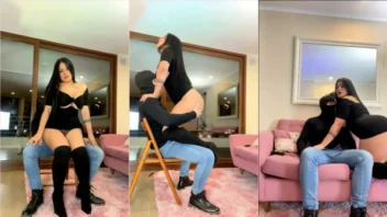 Sofia Silva em um vídeo provocante diante do misterioso encapuzado
