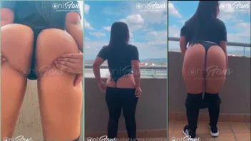 A Dahianna Castrillon desenrolou a calça em público e ebuceta o bumbum