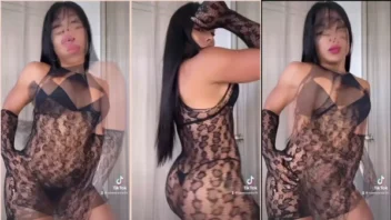 Vanessa Roa, a morena cheia de curvas, arrasando no vestido enquanto dança